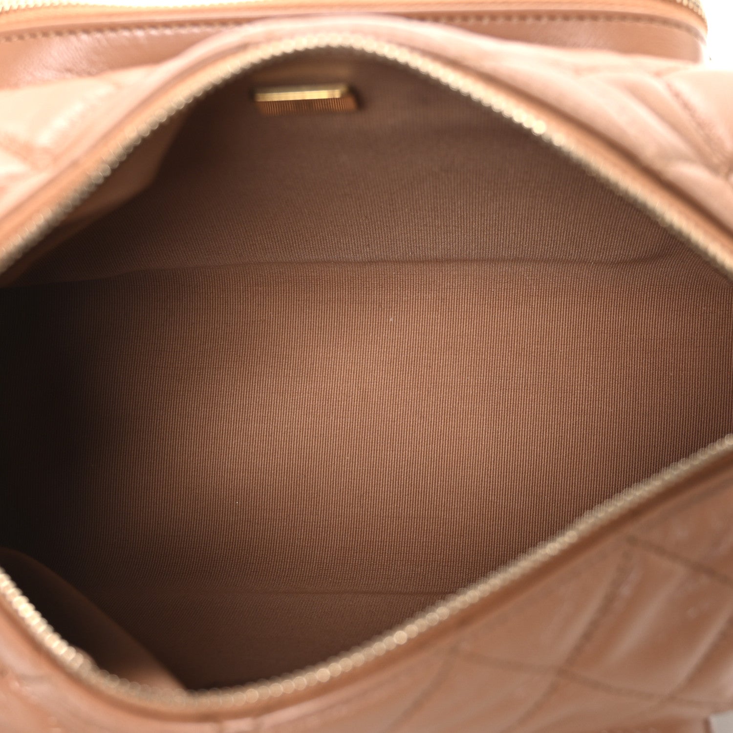 Chanel Shiny Crumpled Lambskin Quilted Medium Preppy Pocket Camera Case Brown 5 of 10
