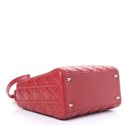 Christian Dior Lambskin Cannage Medium Lady Dior Red 5 of 12