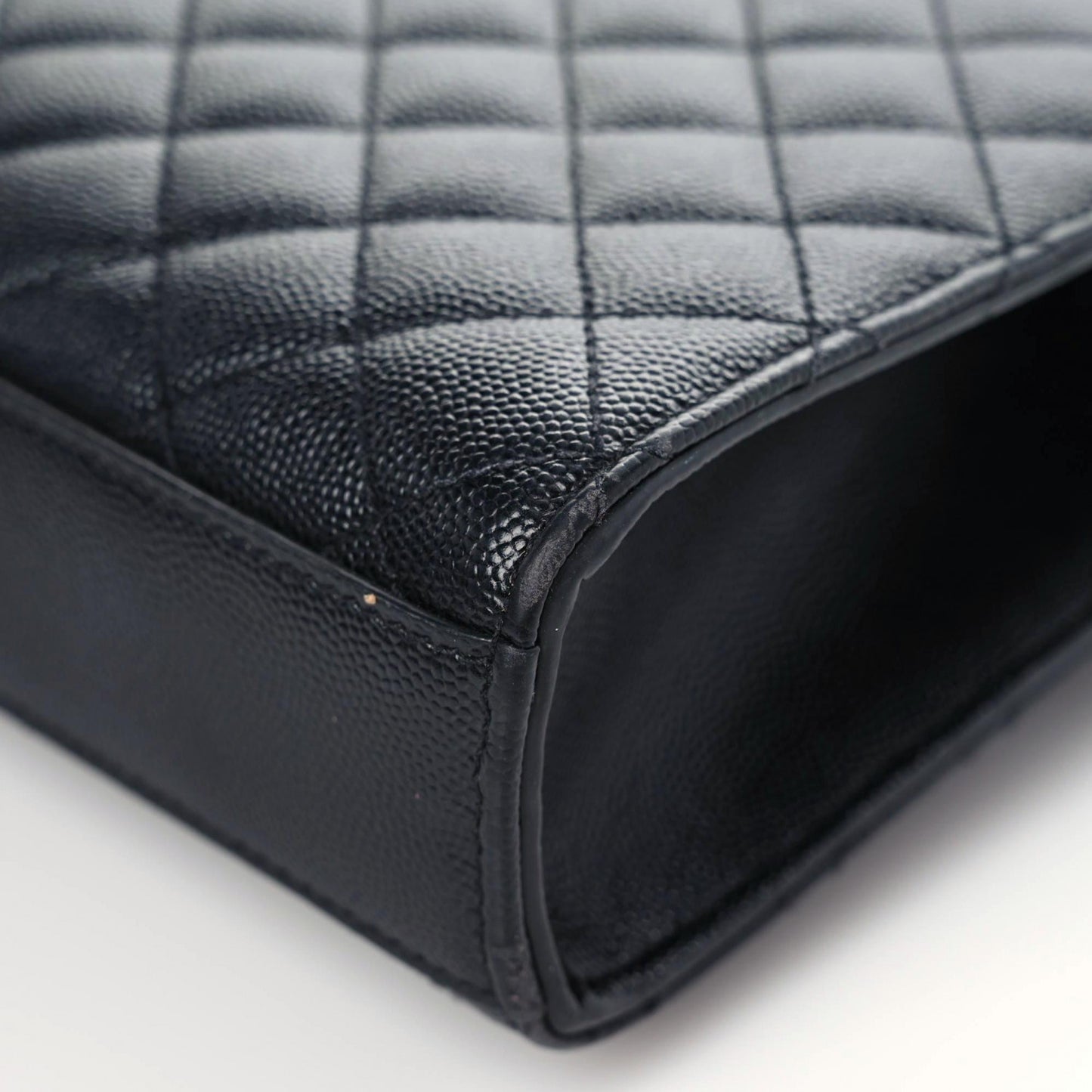 Grain De Poudre Textured Mixed Matelasse Triquilt Medium Monogram Satchel Black