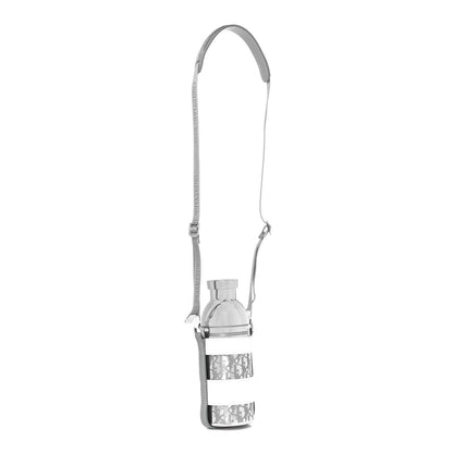 Christian Dior Oblique Stainless Steel Grained Calfskin Aqua Bottle With Shoulder Strap Off White 3 of 9