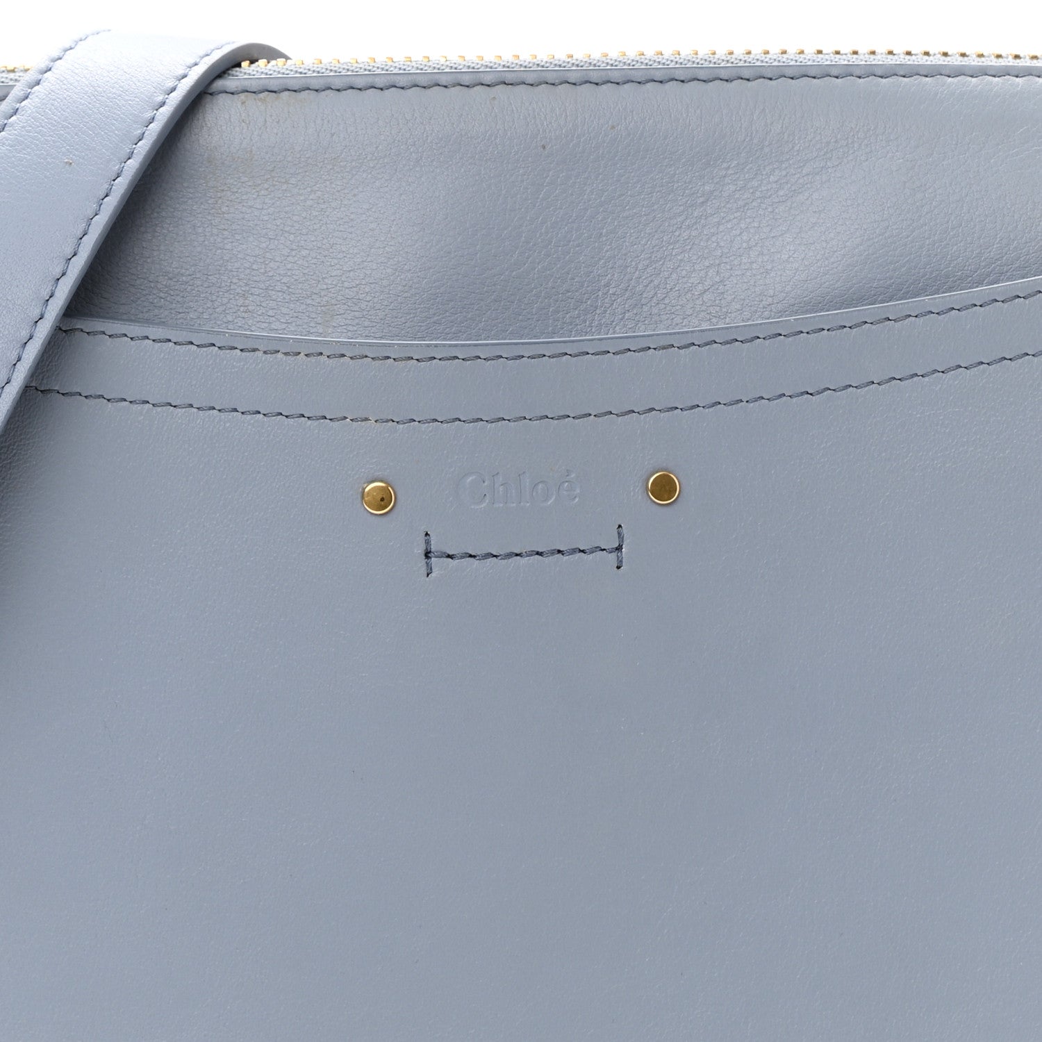 Chloe Calfskin Suede Small Roy Bag Washed Blue 7 of 9