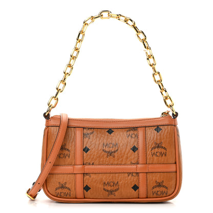 MCM Visetos Mini Aren Chain Crossbody Bag Cognac 1 of 10