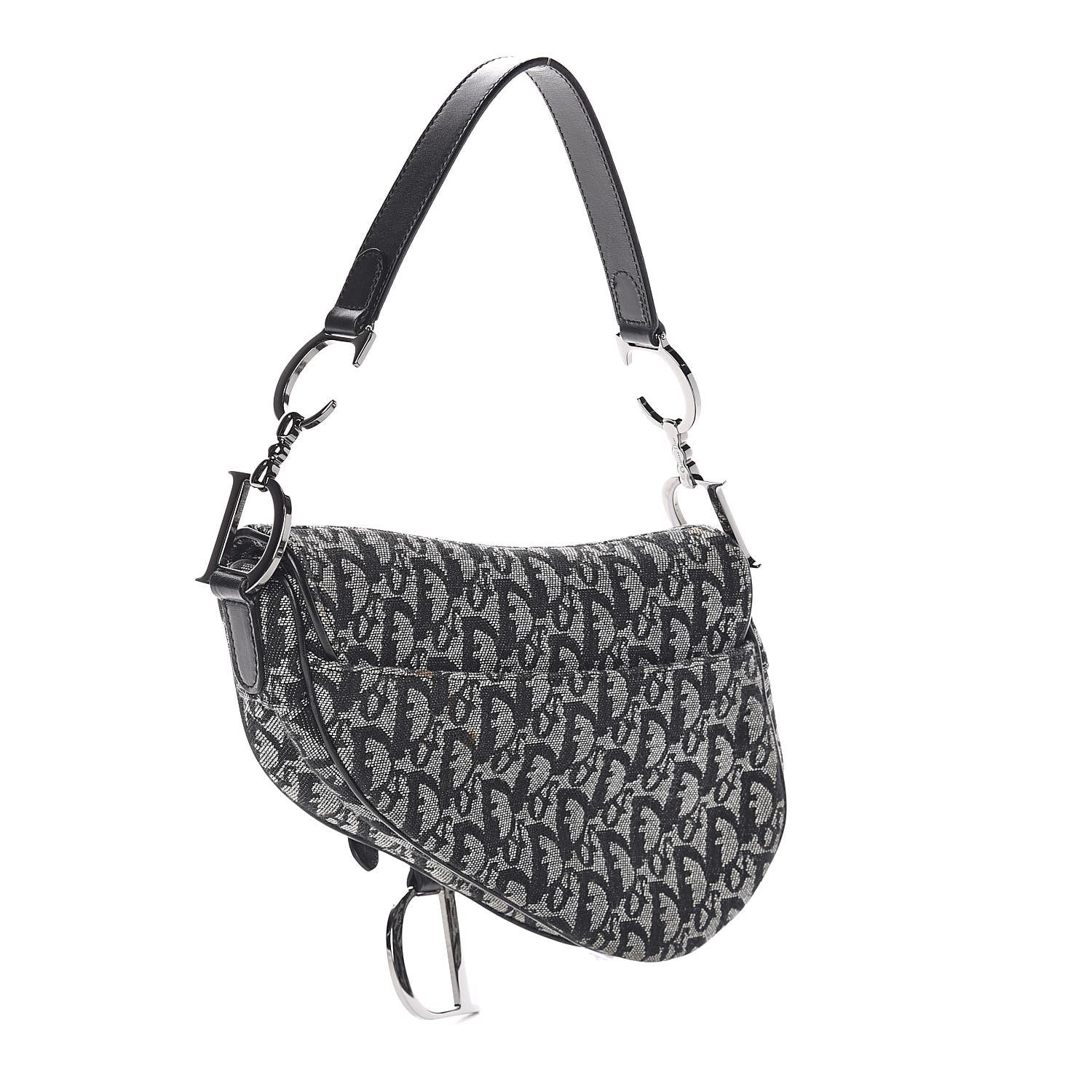 Christian Dior Monogram Saddle Bag Blue 3 of 9