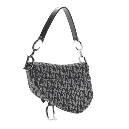 Christian Dior Monogram Saddle Bag Blue 3 of 9