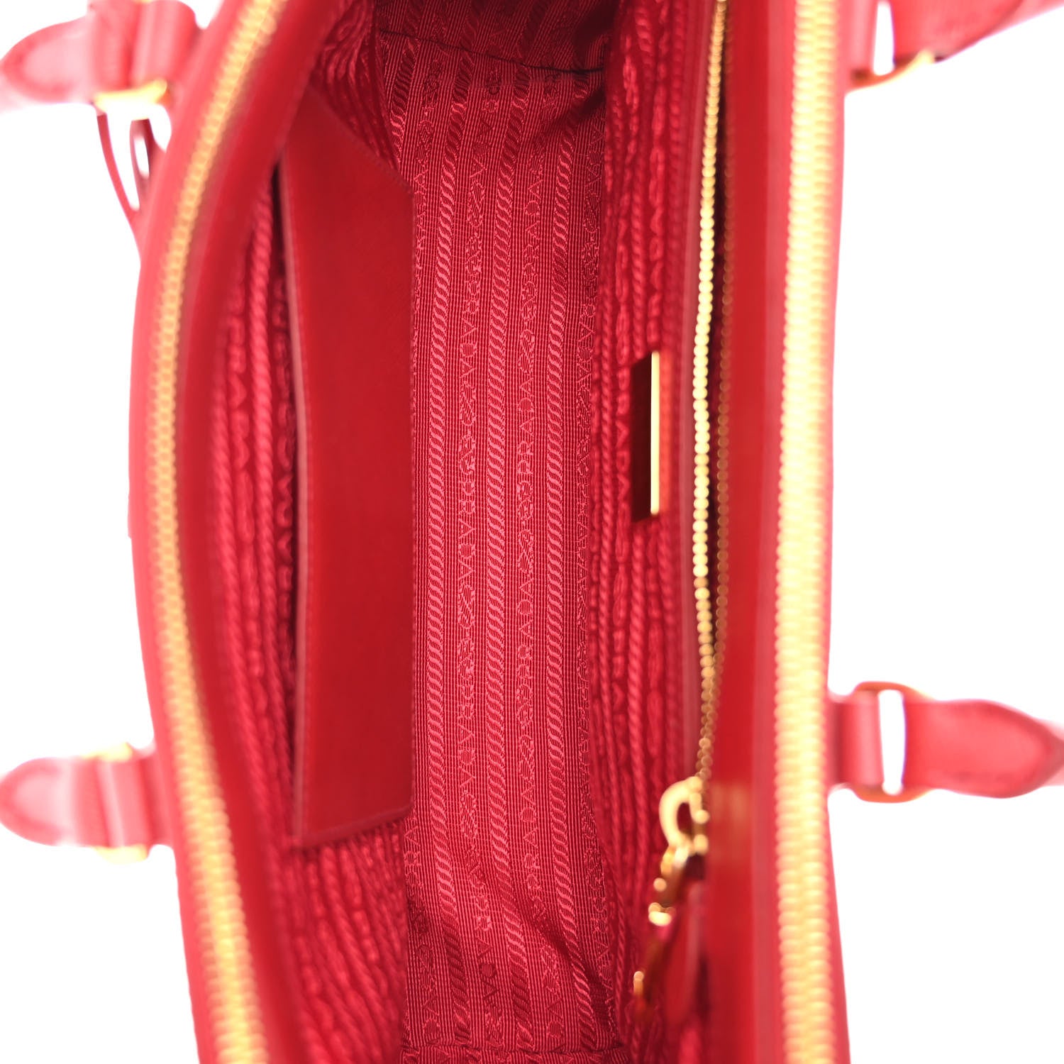 Prada Saffiano Small Galleria Double Zip Tote Fuoco 5 of 13