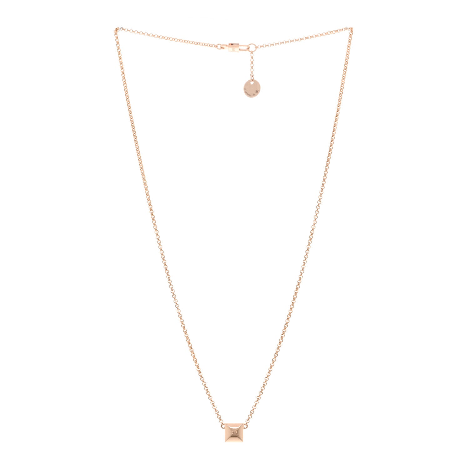 Hermes 18K Rose Gold Clou d'H Pendant Necklace 3 of 6