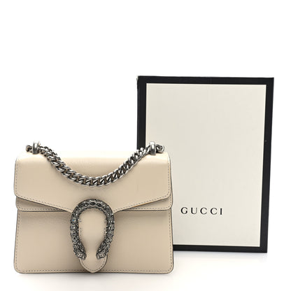 Gucci Textured Calfskin Crystal Mini Dionysus Shoulder Bag Mystic White 10 of 10