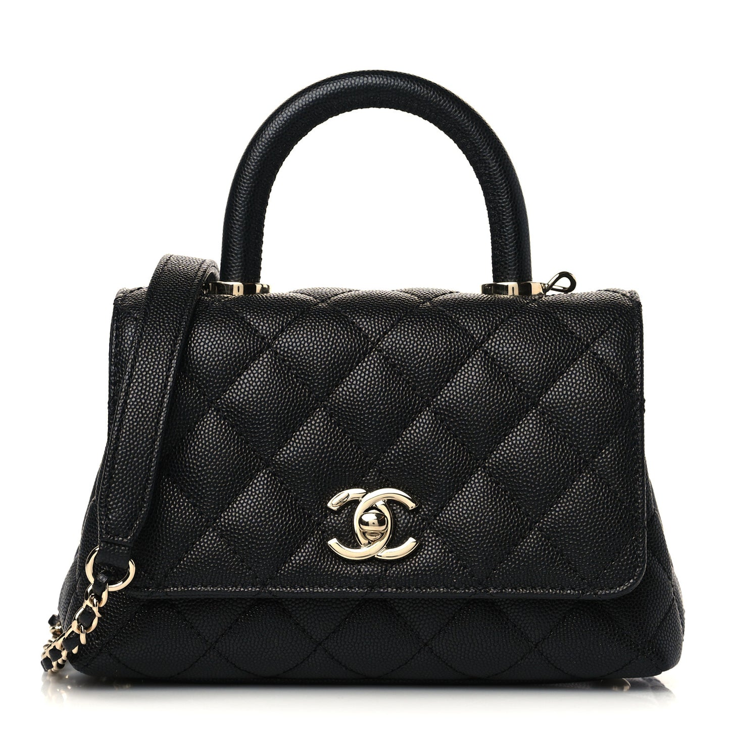 Caviar Quilted Extra Mini Coco Handle Flap Black
