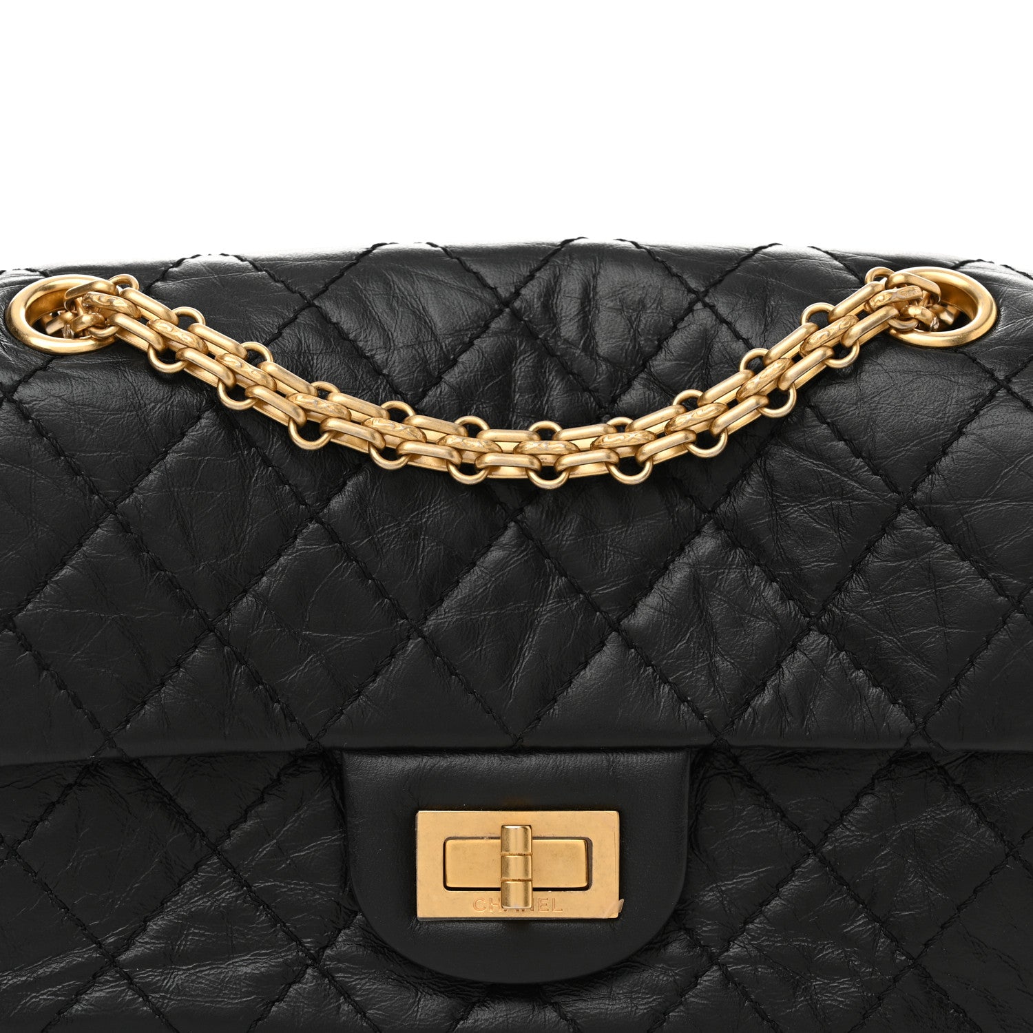 Chanel Aged Calfskin Quilted 2.55 Reissue Mini Flap Black 8 of 13
