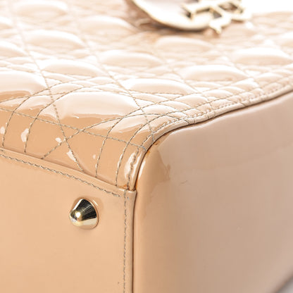 Christian Dior Patent Cannage Large Lady Dior Dark Beige 11 of 18