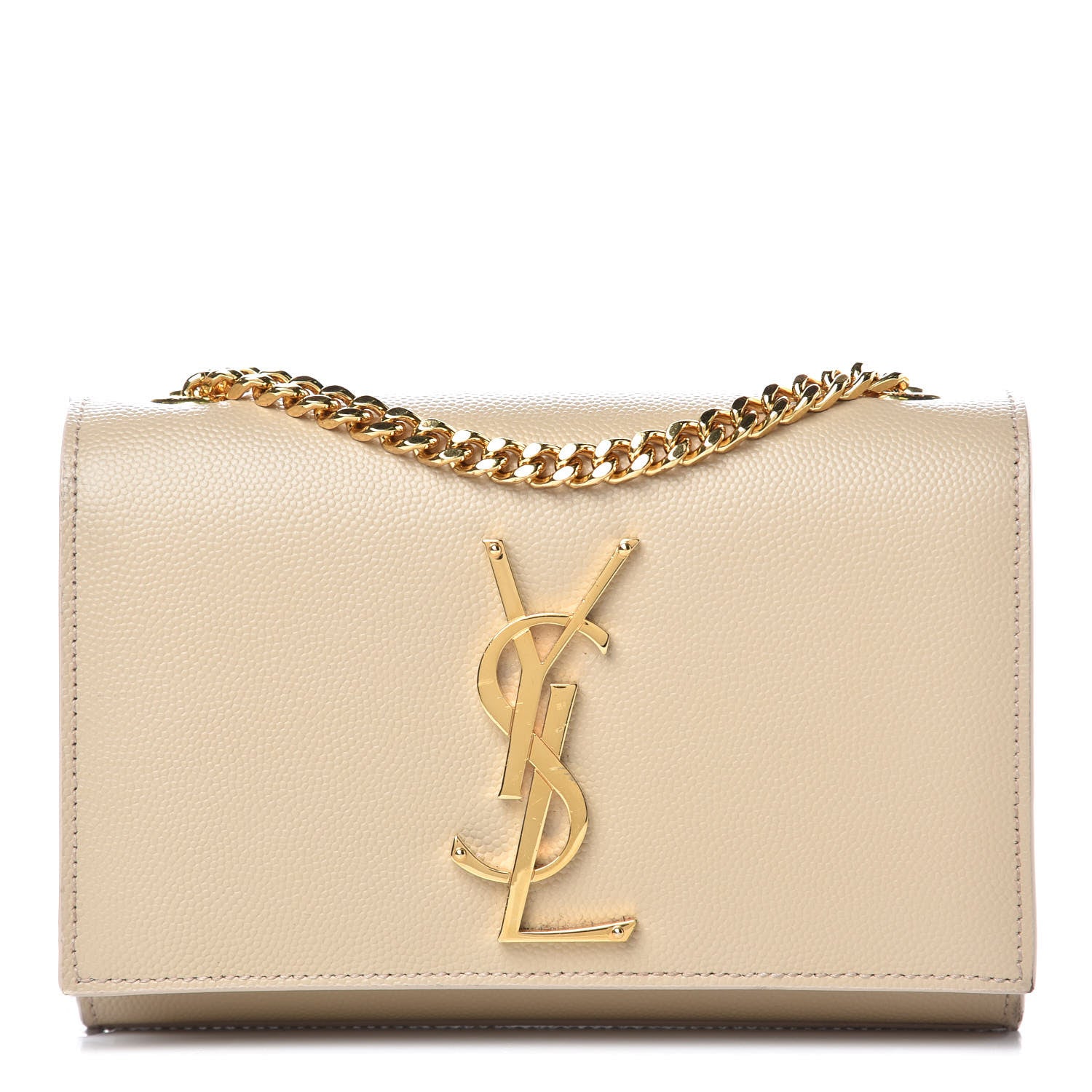 Saint Laurent Grain De Poudre Small Monogram Kate Satchel Nude Powder 1 of 10