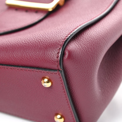 Burberry Soft Grain Calfskin Small Buckle Tote Dark Plum 22 of 33