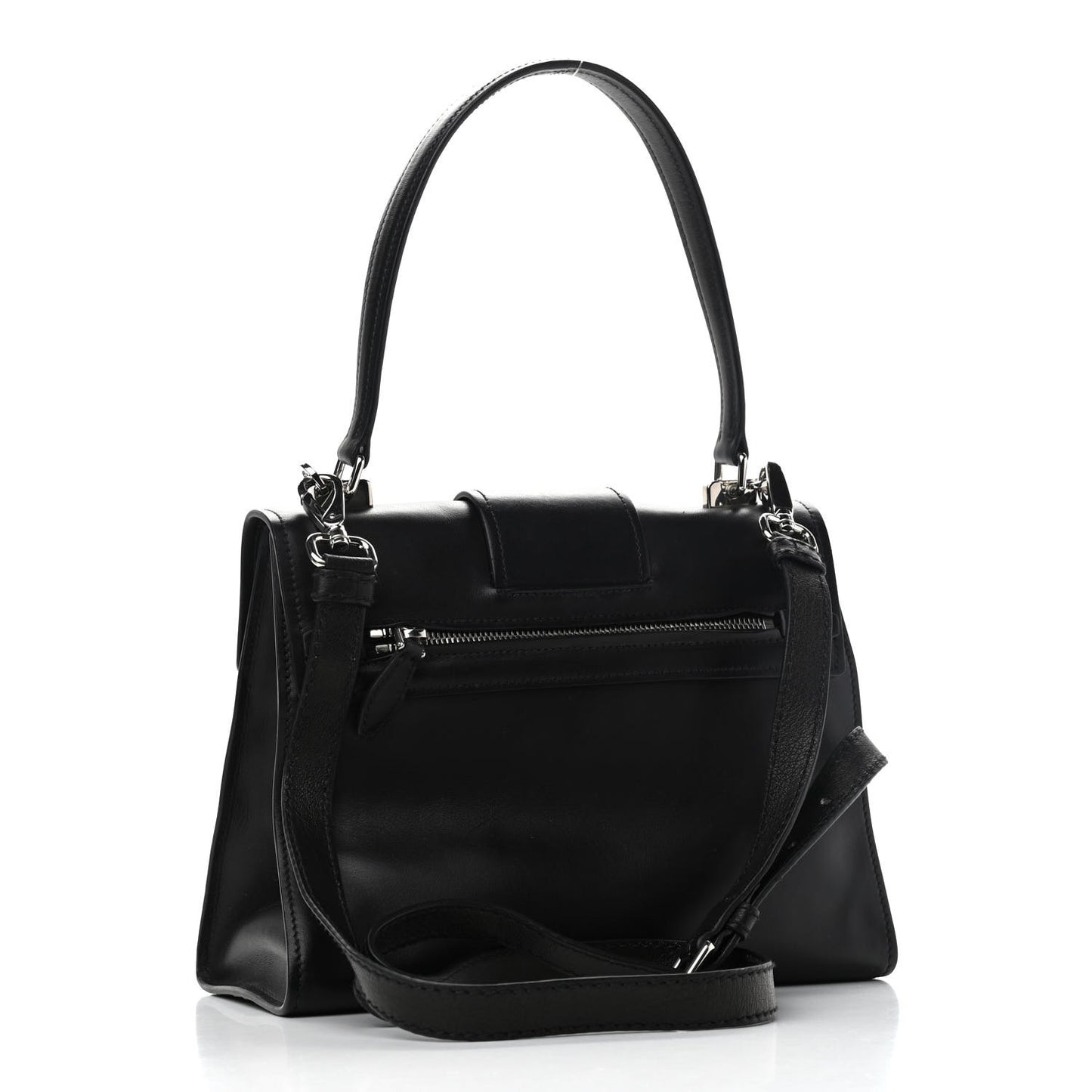 City Calf Ribbon Shoulder Bag Black