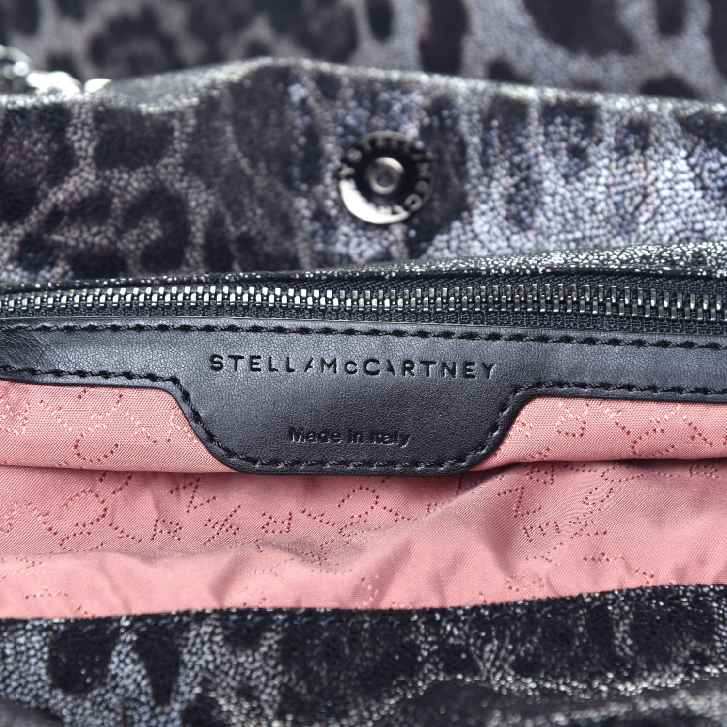 Stella McCartney Shaggy Deer Leopard Print Falabella Fold Over Tote Grey 6 of 9