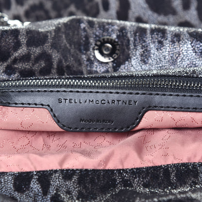 Stella McCartney Shaggy Deer Leopard Print Falabella Fold Over Tote Grey 6 of 9