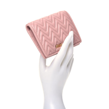 Miu Miu Nappa Matelasse Compact Wallet Orchidea 2 of 7