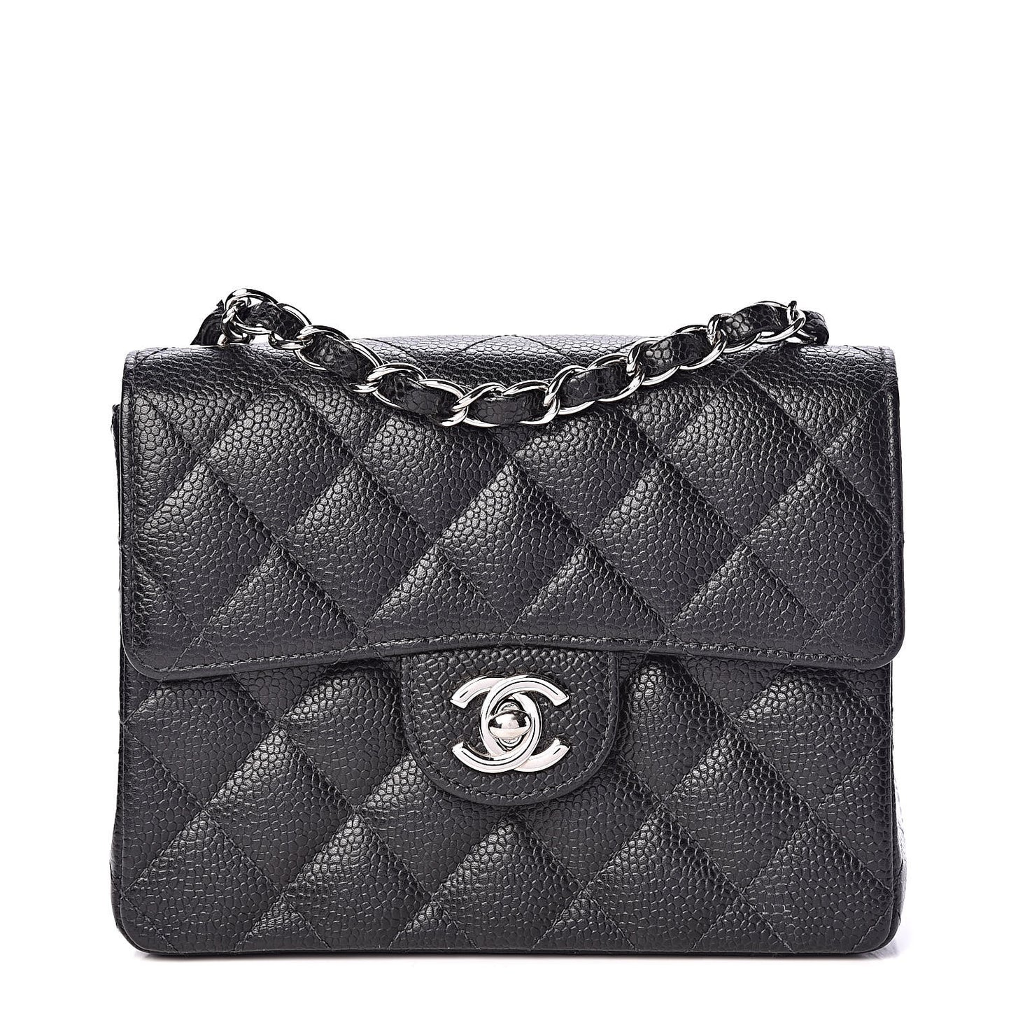 Caviar Quilted Mini Square Flap Black