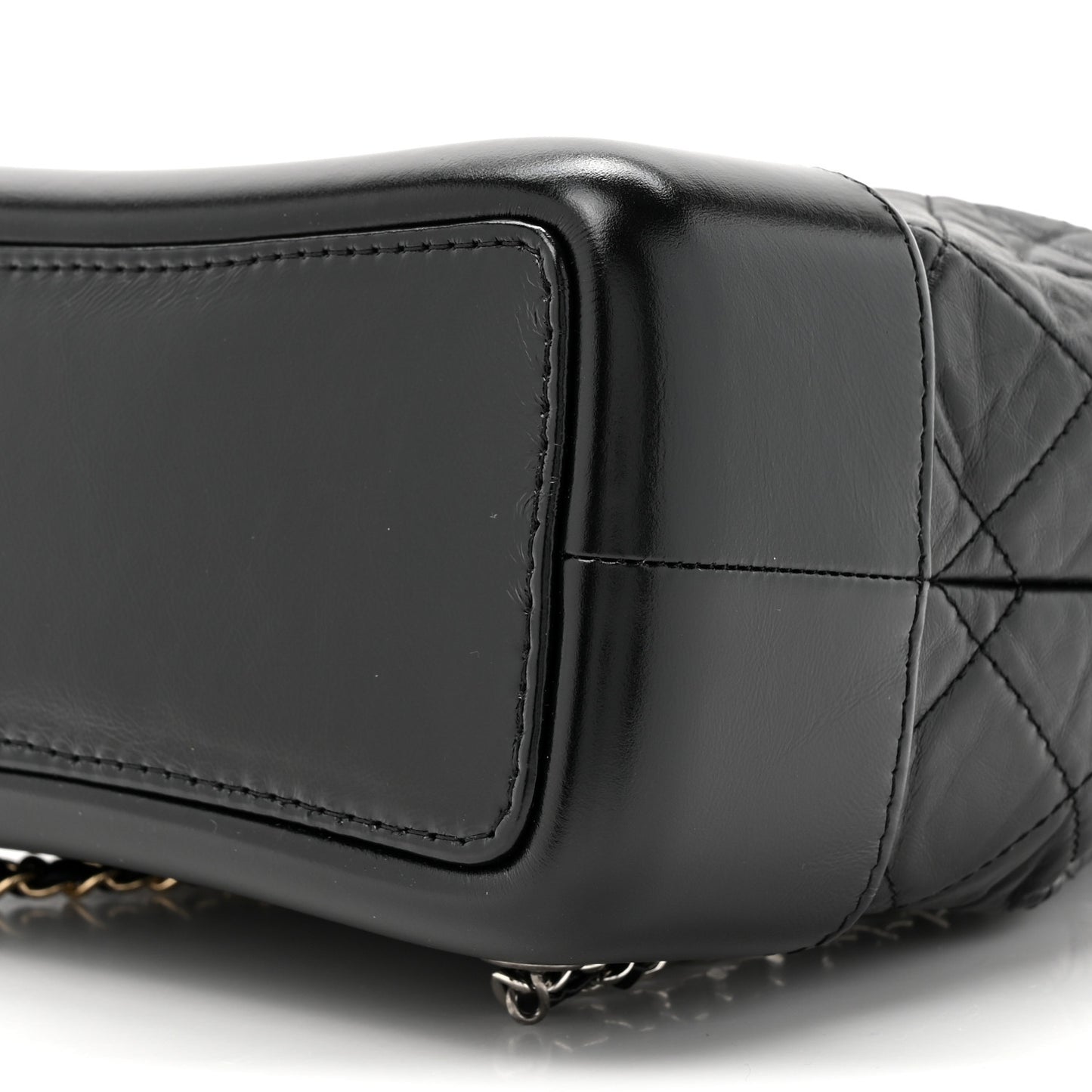 Aged Calfskin Quilted Small Gabrielle Backpack Black