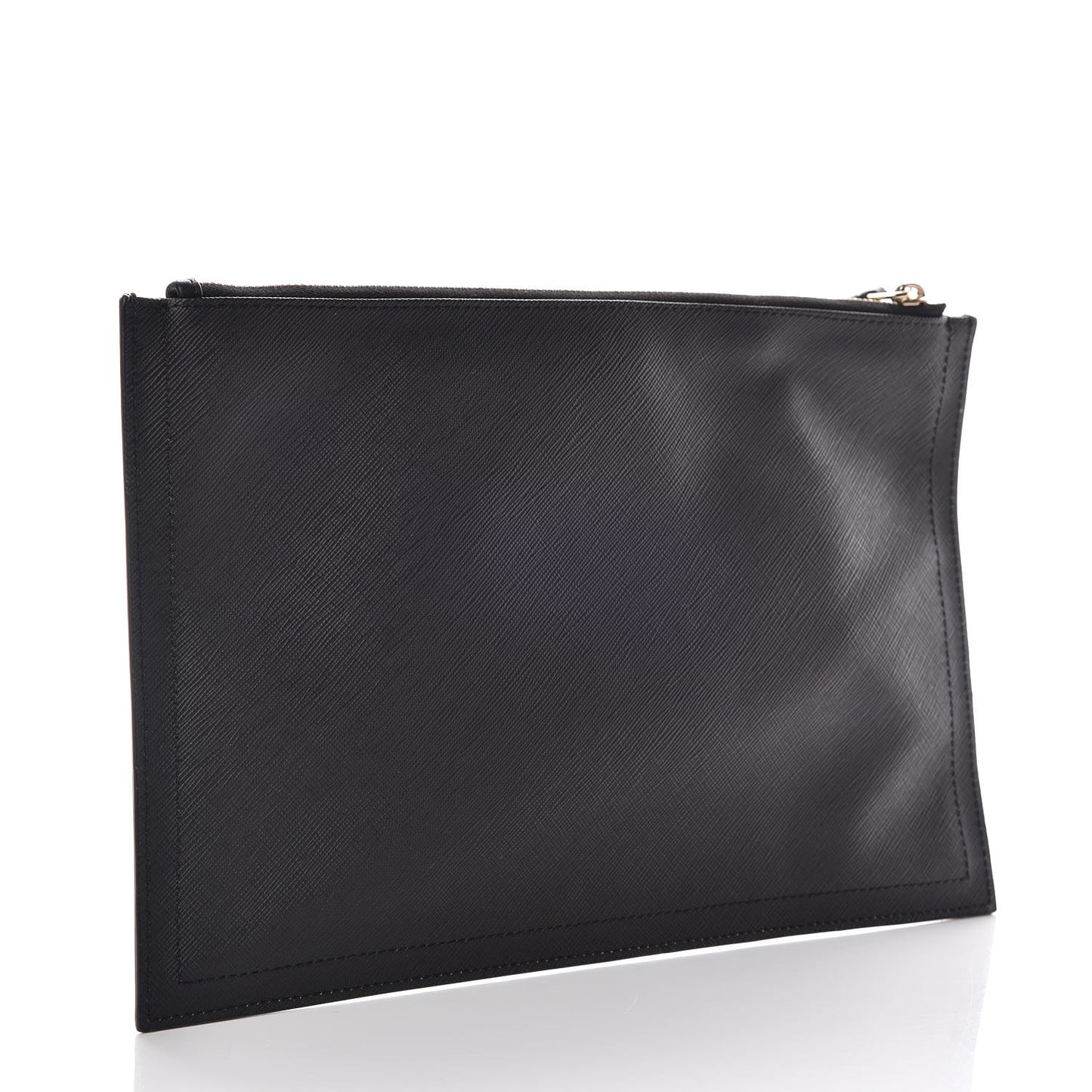 Textured Coated Canvas Rottweiler Print Large Cosmetic Pouch Black