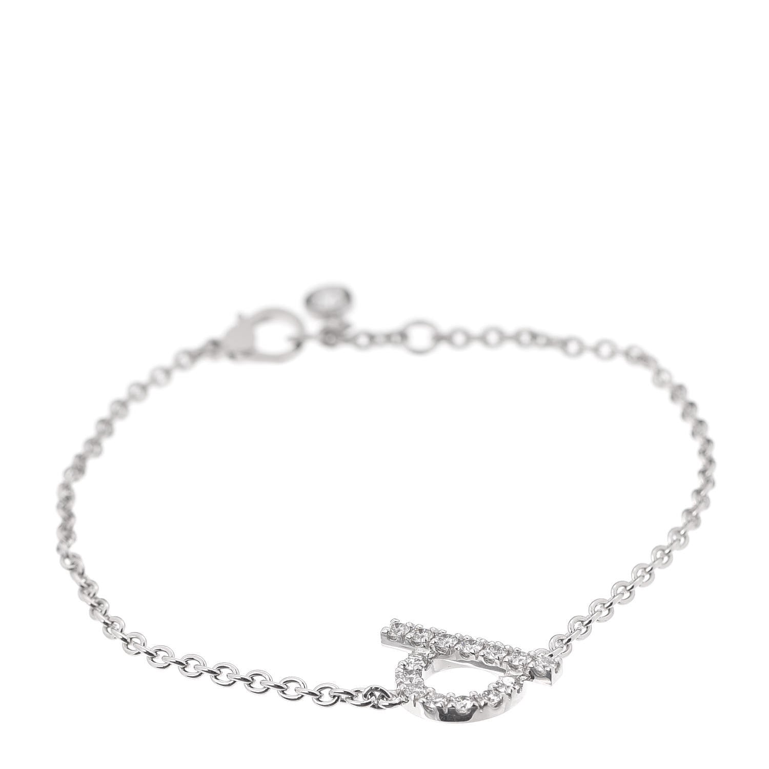Hermes 18K White Gold Diamond Finesse Bracelet ST 1 of 5