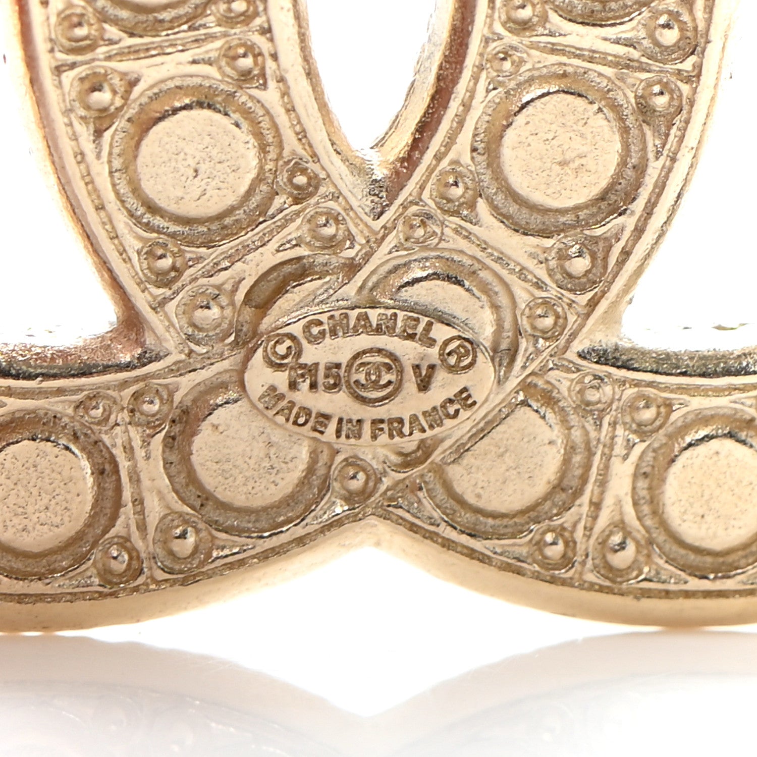 Chanel Metal Crystal Graduated Pearl CC Brooch Gold 4 of 4