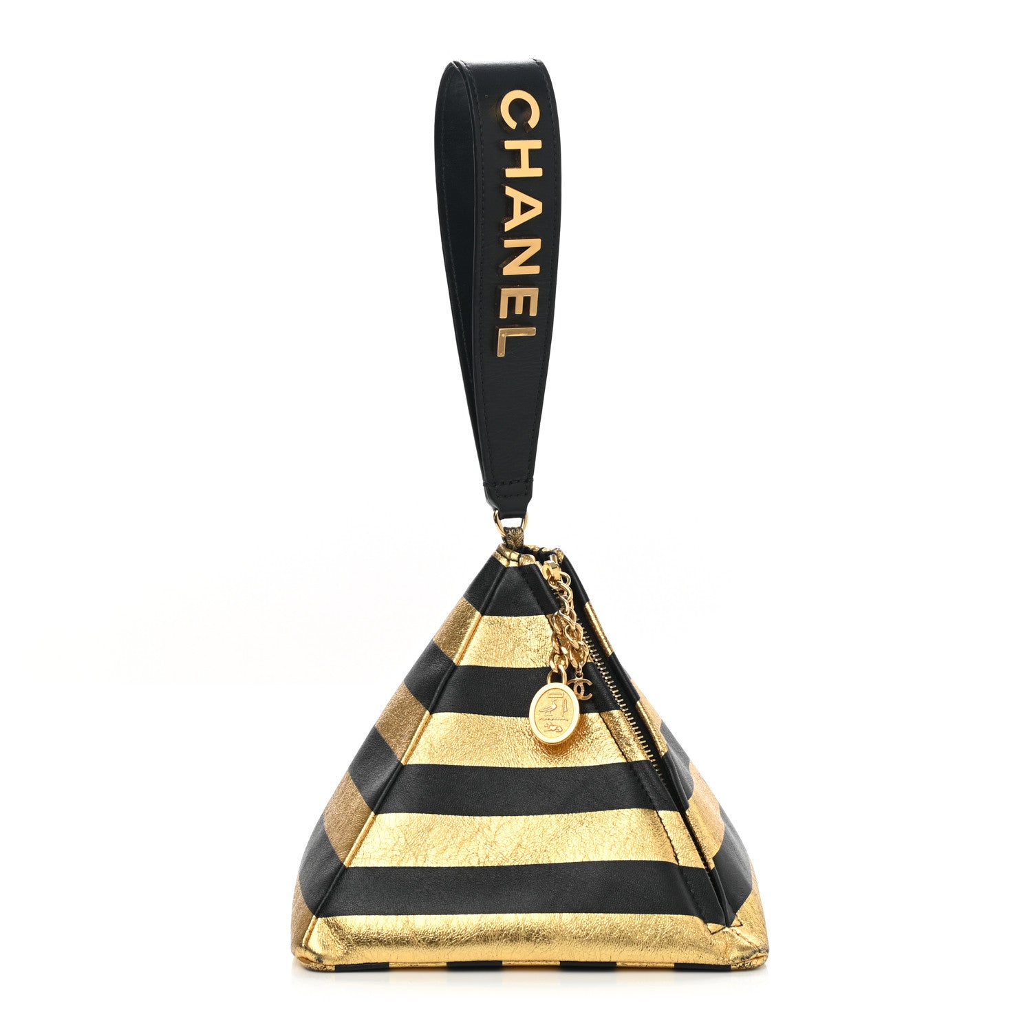 Chanel Metallic Lambskin CC Kheops Pyramid Bag Gold Black 1 of 7