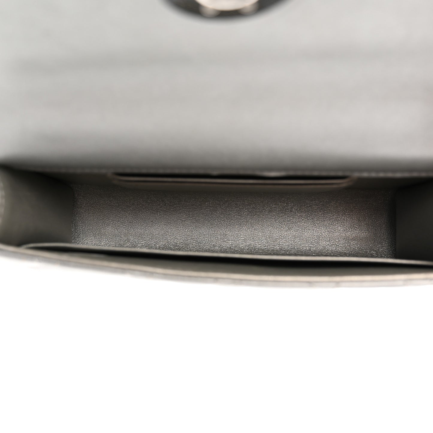 Lambskin Quilted Chain Top Handle Phone Holder With Chain Silver