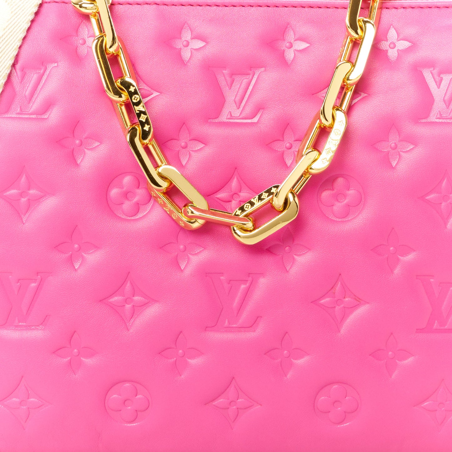 Lambskin Embossed Monogram Coussin PM Rose Miami
