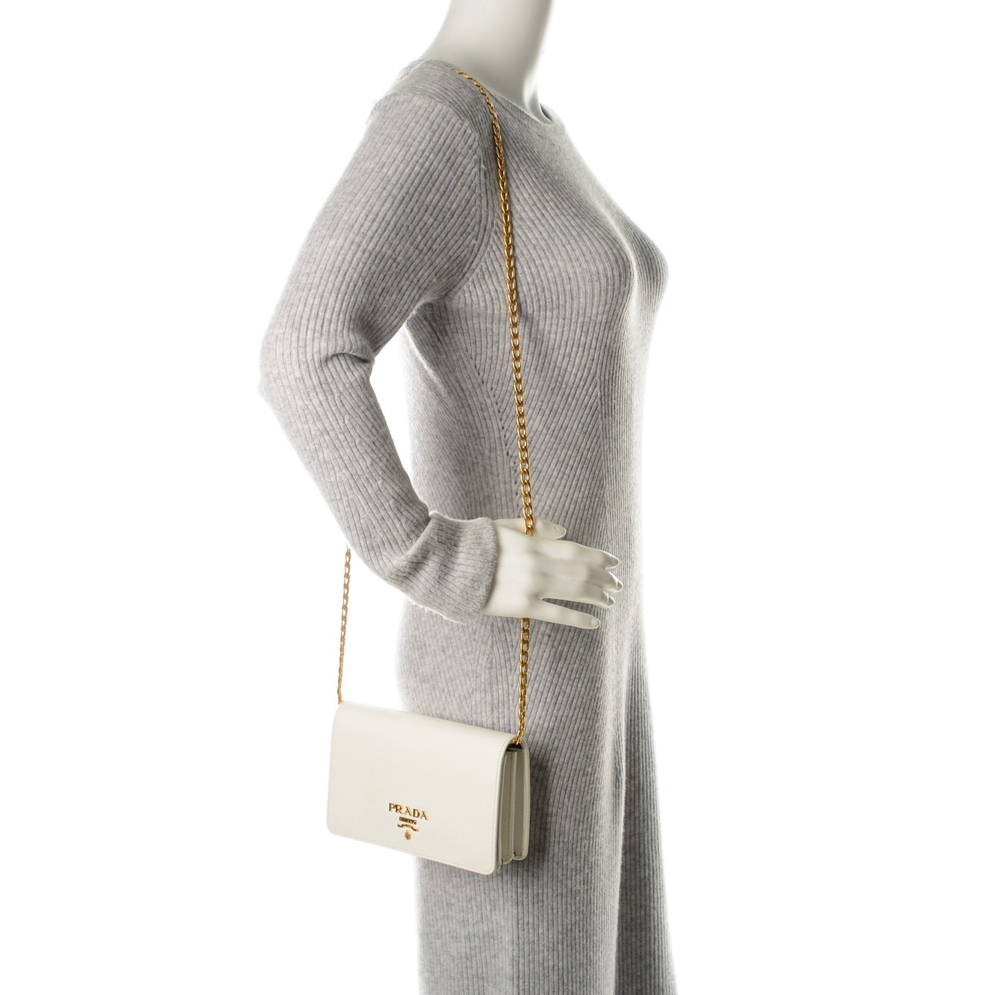 Saffiano Lux Crossbody Bag Bianco
