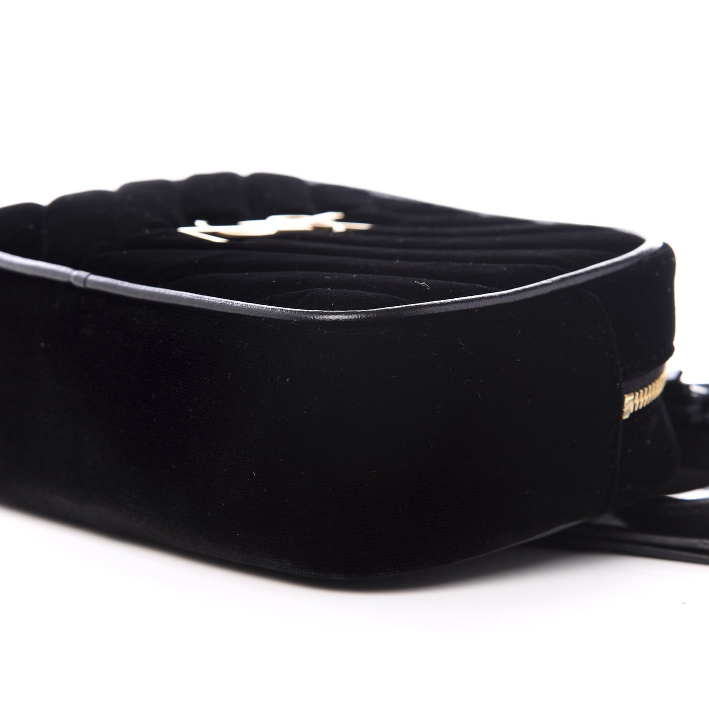 Velour Matelasse Monogram Lou Belt Bag Black