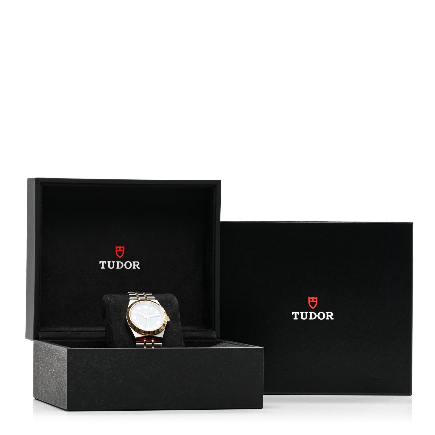 Stainless Steel 18K Yellow Gold 34mm Royal Automatic Watch Black 28403