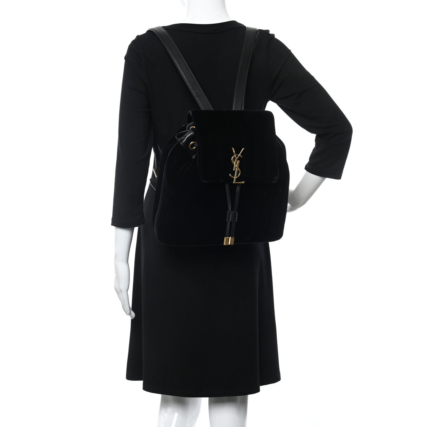 Velvet Matelasse Vicky Backpack Black