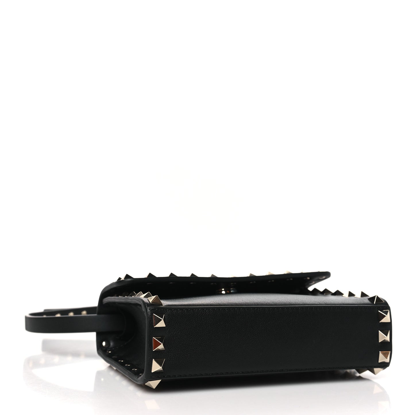 Vitello Rockstud Flap Crossbody Bag Black