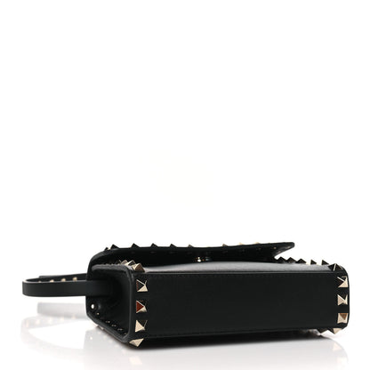 Valentino Garavani Vitello Rockstud Flap Crossbody Bag Black 4 of 9