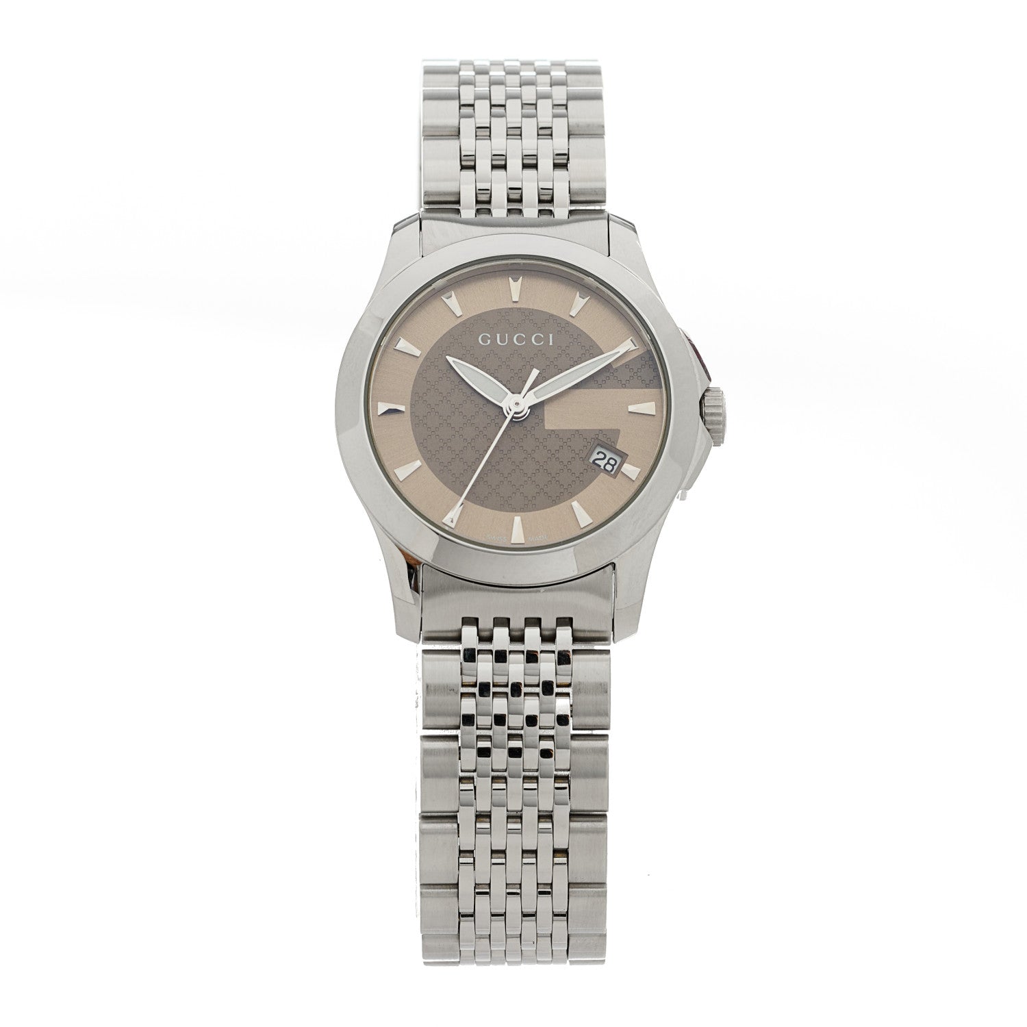 Gucci Stainless Steel 27mm G-Timeless Quartz Watch Brown 1 of 7