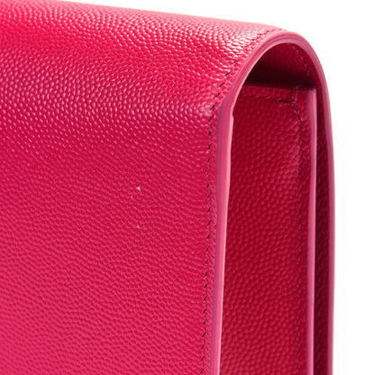 Saint Laurent Grain De Poudre Classic Monogram Kate Clutch Lipstick Fuchsia 7 of 7
