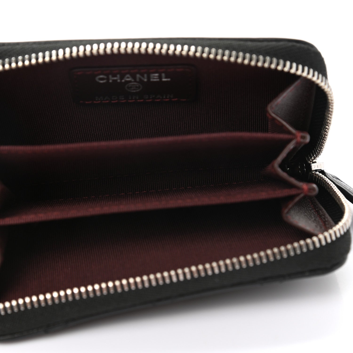 Chanel Lambskin Quilted Zip Coin Purse Black 5 of 7