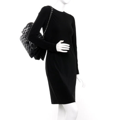 Chanel Lambskin Quilted Maxi 3 Flap Black 2 of 7