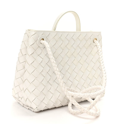 Bottega Veneta Nappa Intrecciato Small Andiamo Shoulder Bag White 3 of 9