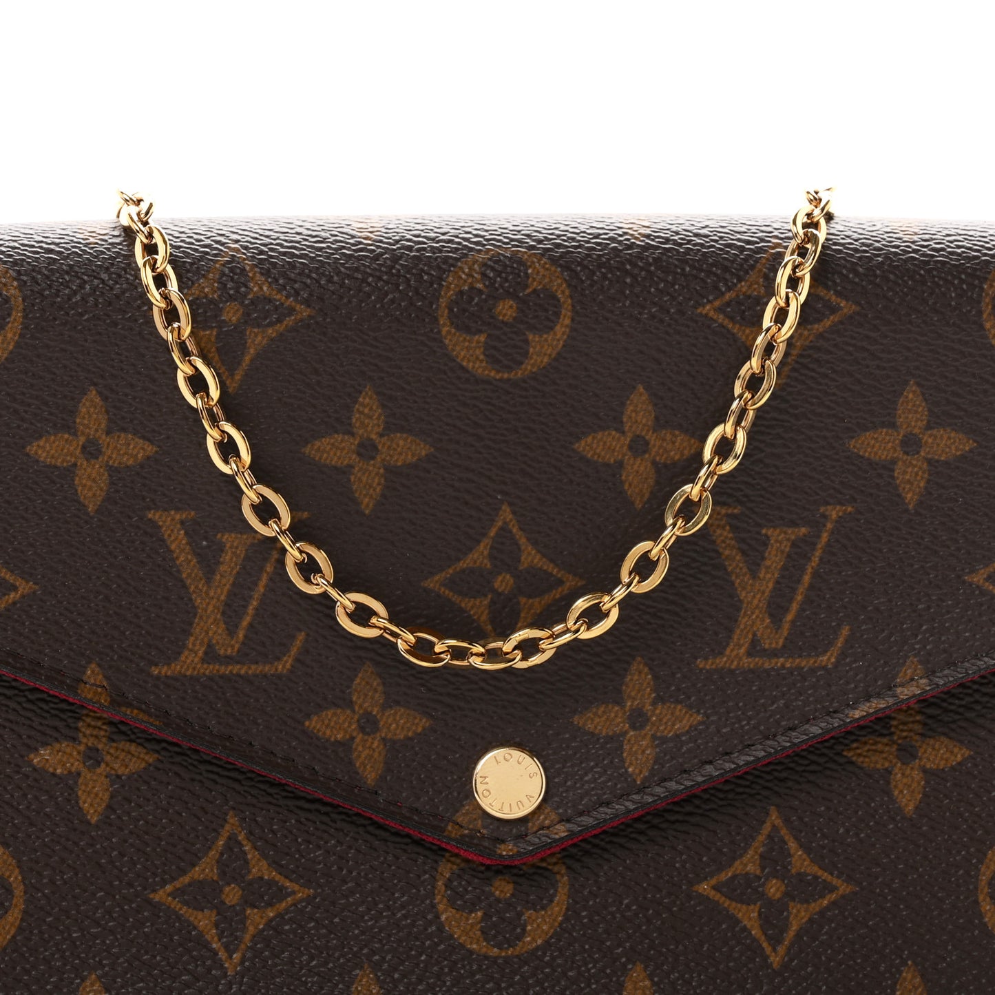 Monogram Pochette Felicie Chain Wallet Fuchsia