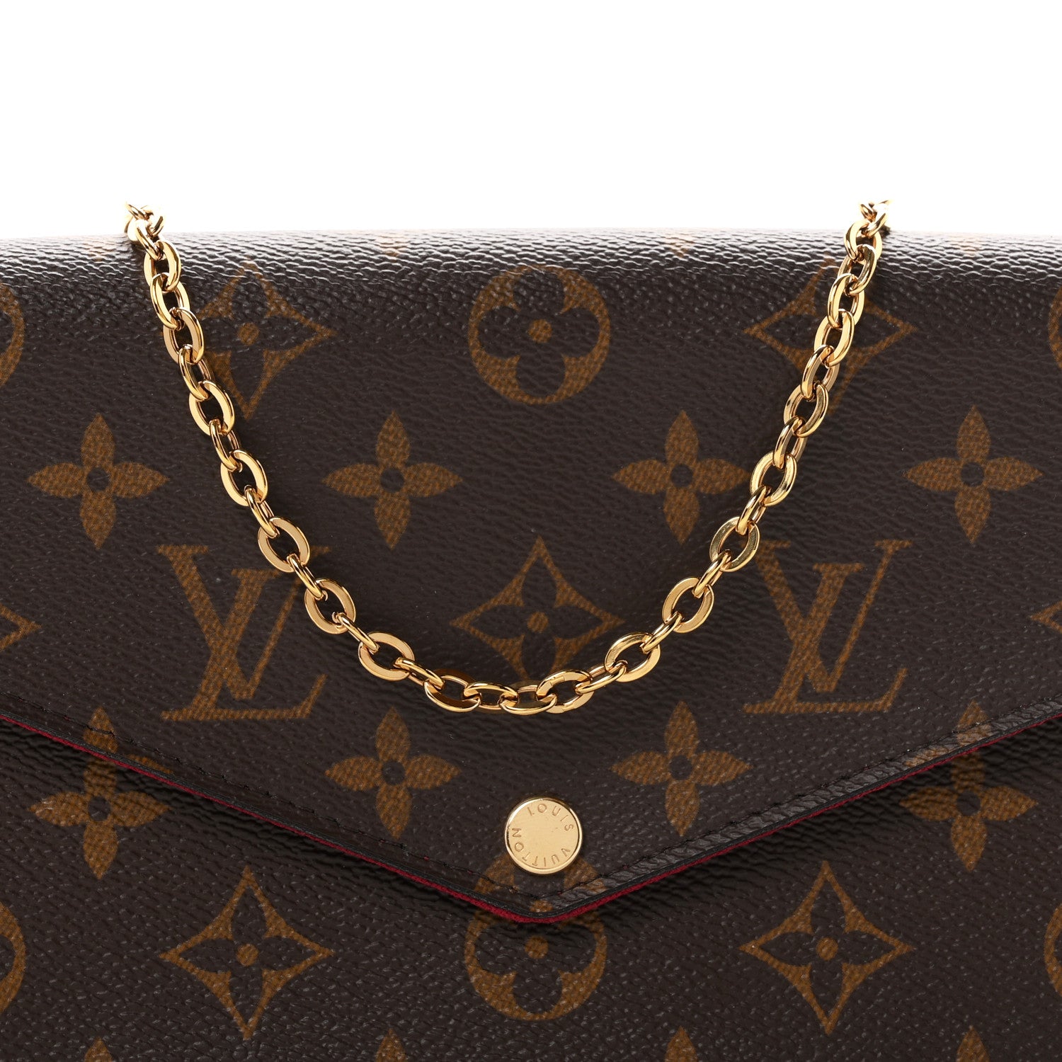 Louis Vuitton Monogram Pochette Felicie Chain Wallet Fuchsia 9 of 12