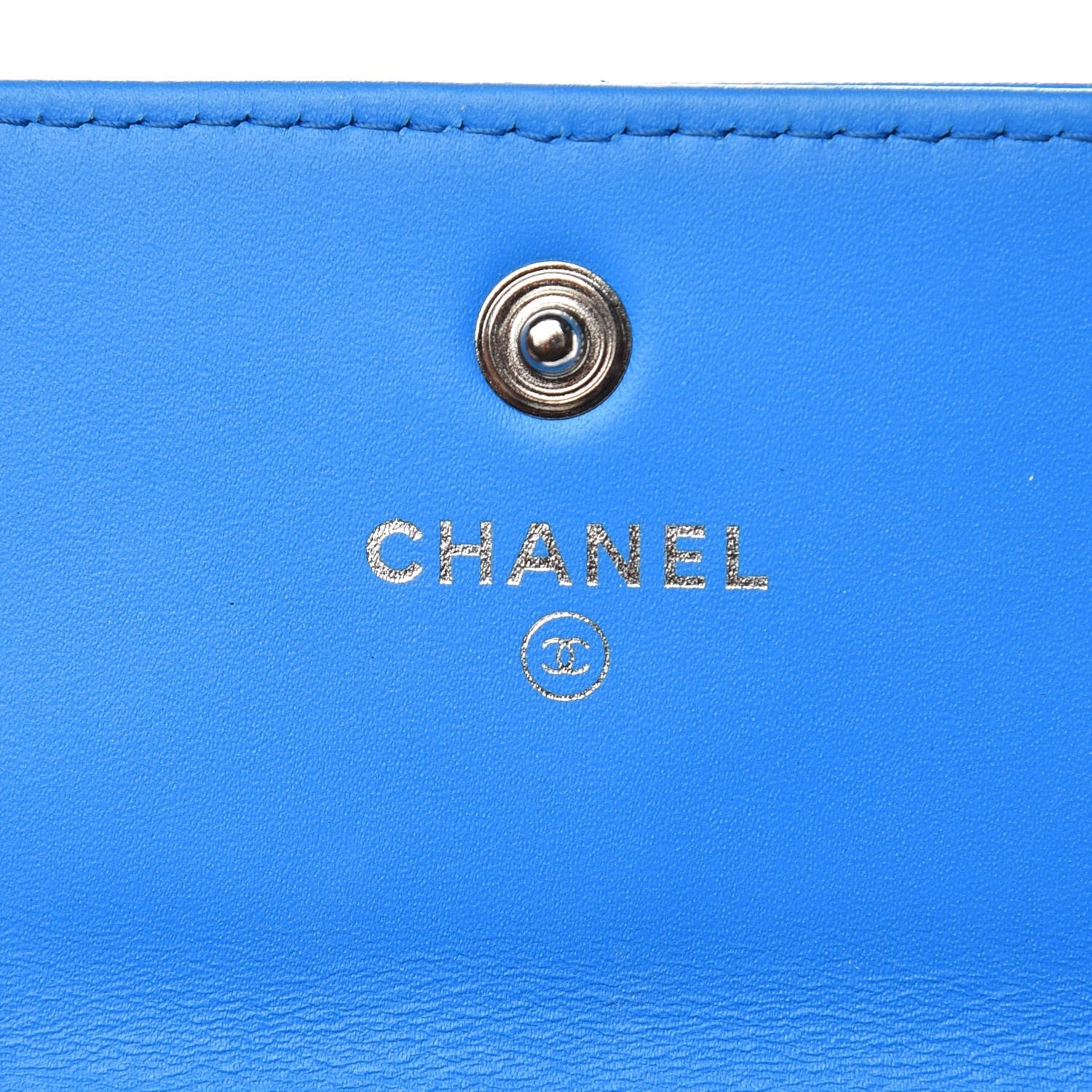 Chanel Lambskin Quilted Wallet On Removable Chain Insert Blue 6 of 8