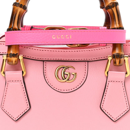 Gucci Wonka Grain Calfskin Mini Diana Tote Bag Wild Rose Fuxia Fluo 7 of 9