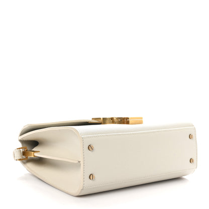 Saint Laurent Grain de Poudre Mini Classic Monogram Cassandra Top Handle Crema Soft 4 of 12