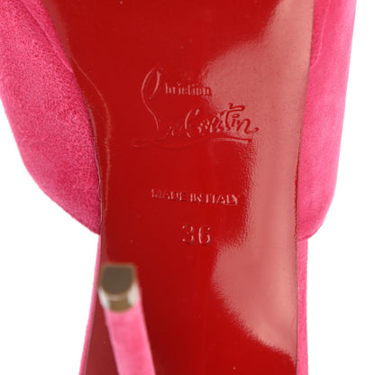 Christian Louboutin Suede Pigamule 120 Slide Sandals 36 Bangal Rose 6 of 8