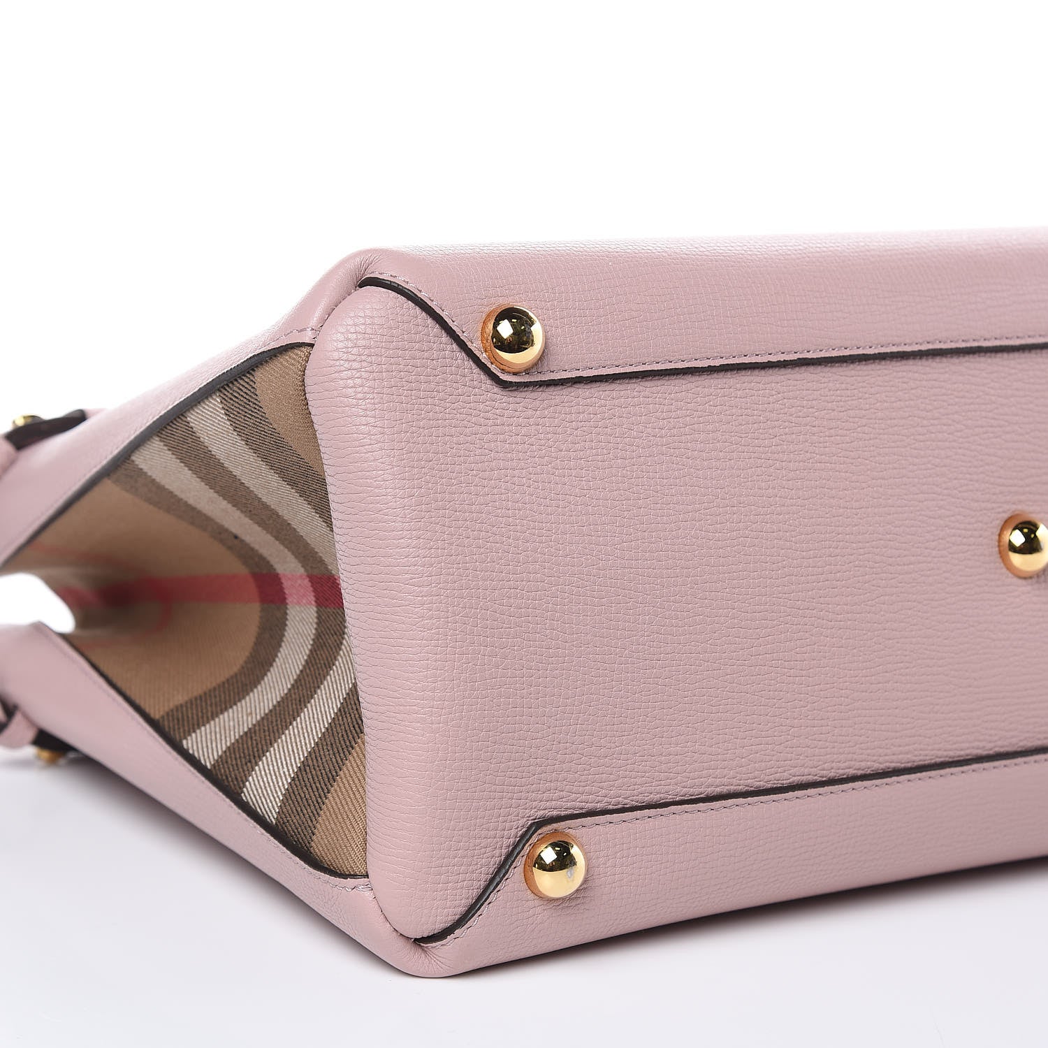 Burberry Derby Calfskin House Check Medium Banner Tote Pale Orchid 9 of 12