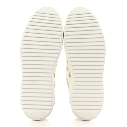 Louis Vuitton Calfskin Monogram Debossed Time Out Sneakers 39 White Gold 5 of 10