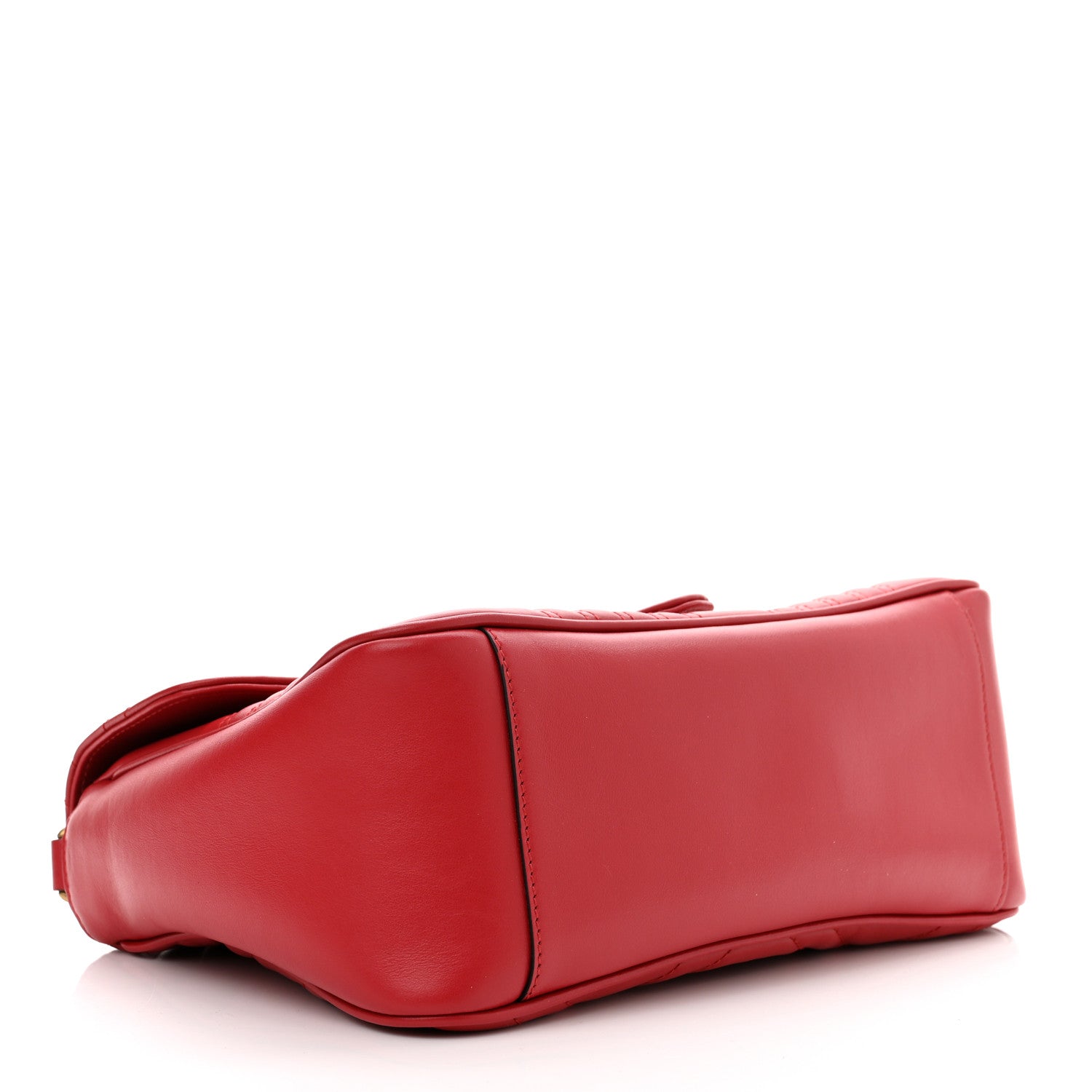Gucci Calfskin Matelasse Small GG Marmont Top Handle Shoulder Bag Hibiscus Red 4 of 9