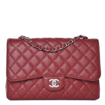 Chanel Caviar Quilted Jumbo Single Flap Red 1 of 8