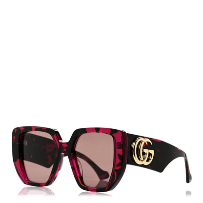 Gucci Acetate Square Frame Sunglasses GG0956S Black Pink 1 of 7